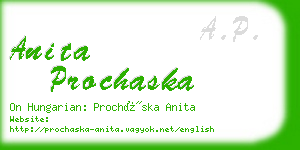 anita prochaska business card